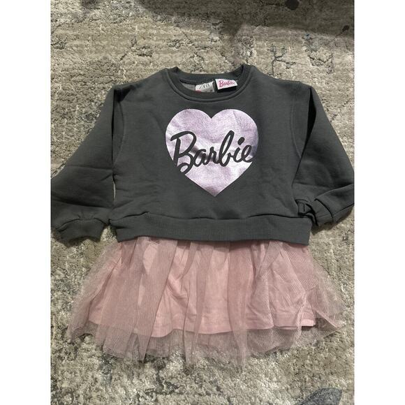 Zara BARBIE MATTEL MIXED TULLE DRESS Pink 12-18‎ Months - Picture 2 of 5